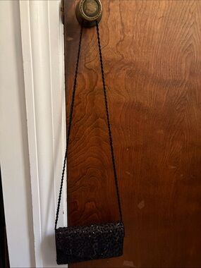 Bijoux Terner Black Beaded Evening Clutch